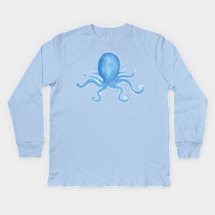 Blue Octopus Kids Long Sleeve T-Shirt